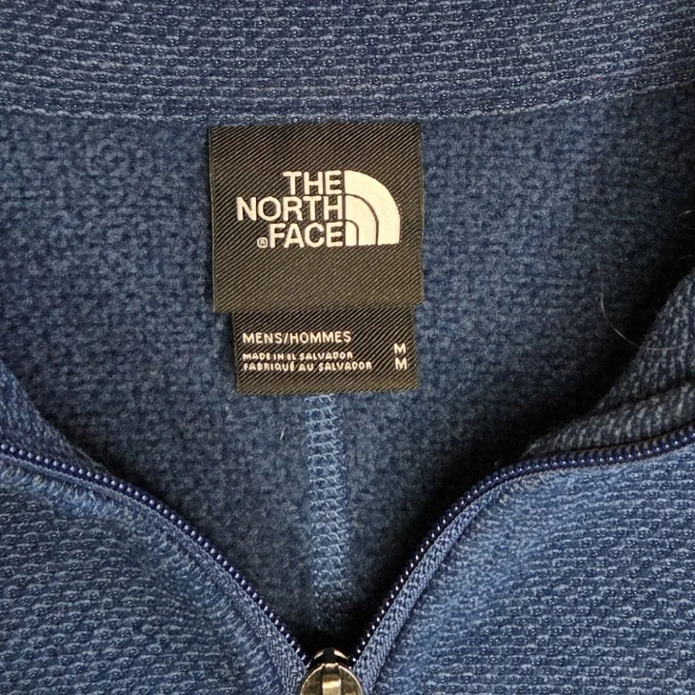 The North Face Mens Textured Cap Rock 1/4 Zip Pullover Dark Blue Size Medium